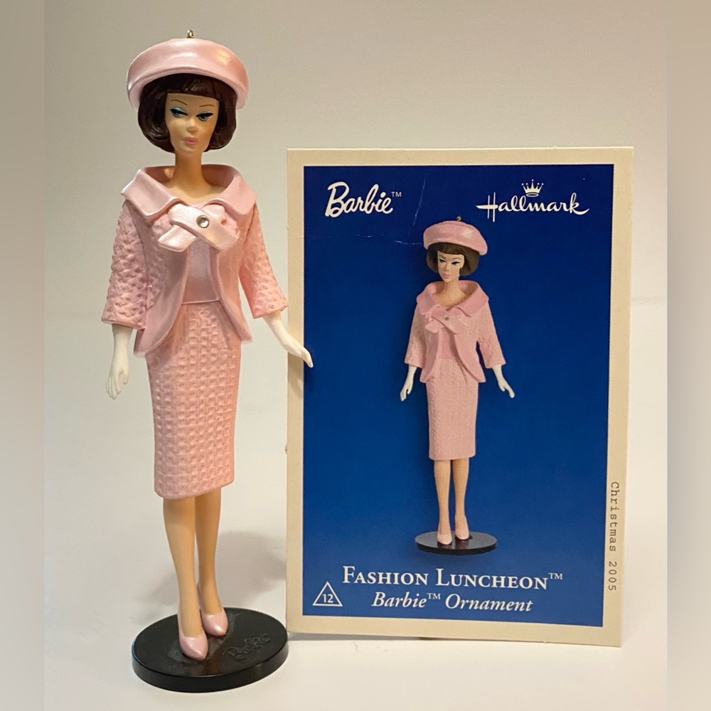 🌹🍃New In Box ~ 2005 “Fashion Luncheon”Hallmark Keepsake Barbie Ornament🍃🌹